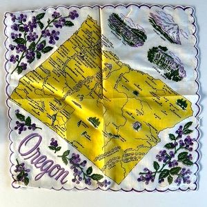Vintage Oregon souvenir hankie